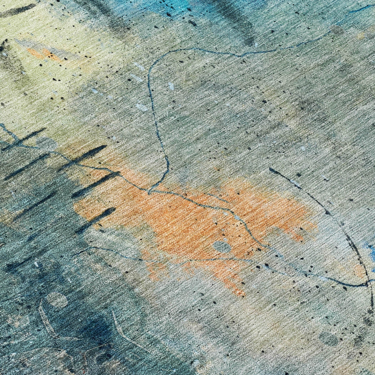 Addison Chantille ACN2032 Abstract Machine Made Transitional Teal Rug