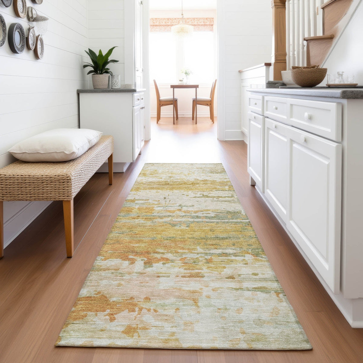 Addison Chantille ACN2034 Abstract Machine Made Transitional Aloe Rug