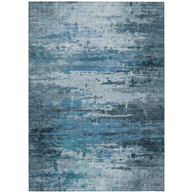 Addison Chantille ACN2034 Abstract Machine Made Transitional Blue Rug