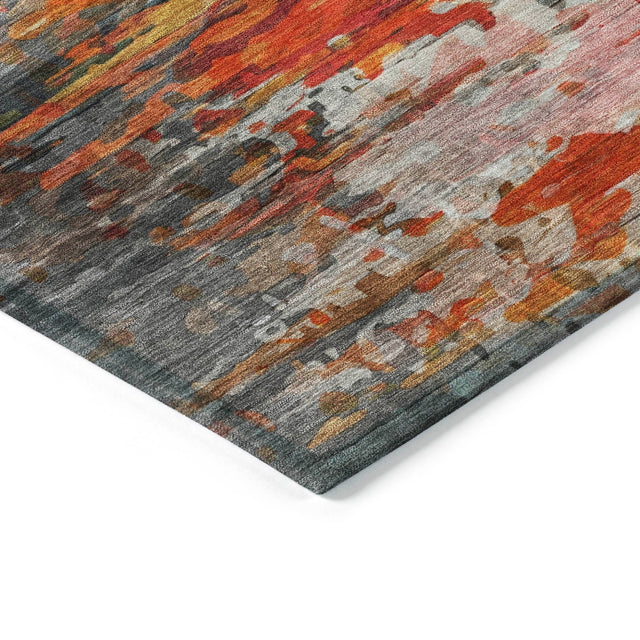 Addison Chantille ACN2034 Abstract Machine Made Transitional Terracotta Rug