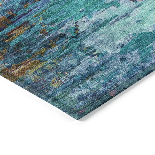 Addison Chantille ACN2035 Abstract Machine Made Transitional Blue Rug