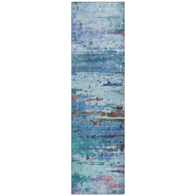 Addison Chantille ACN2035 Abstract Machine Made Transitional Blue Rug