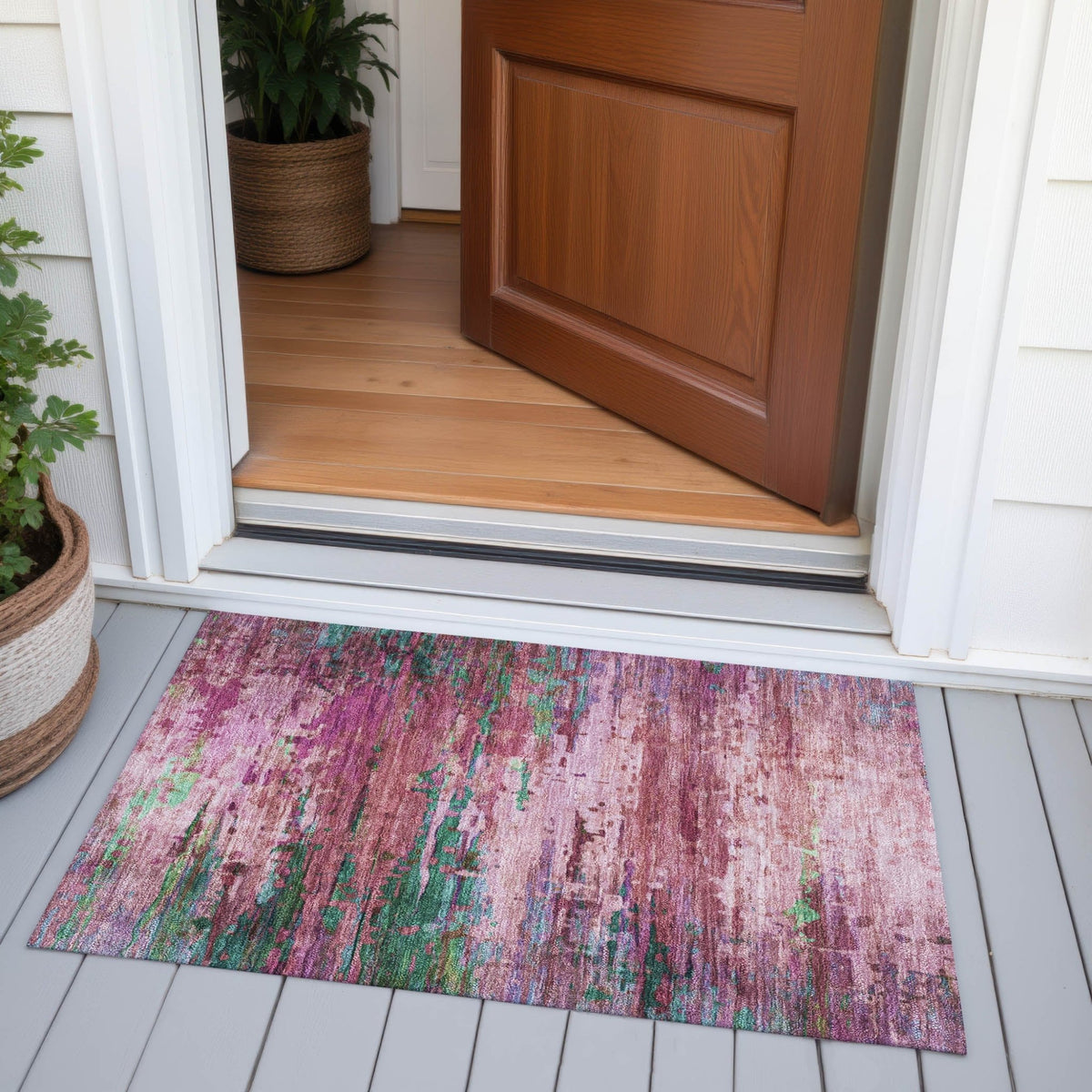 Addison Chantille ACN2035 Abstract Machine Made Transitional Pink Rug