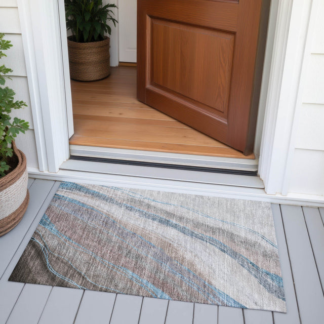 Addison Chantille ACN2036 Swirls Machine Made Transitional Brown Rug