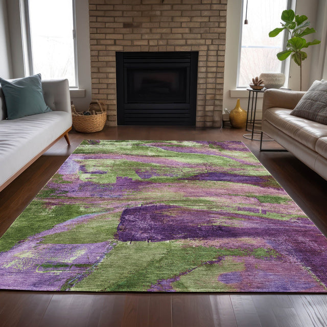 Addison Chantille ACN2040 Abstract Machine Made Transitional Purple Rug