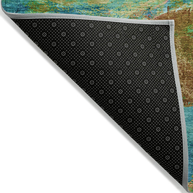 Addison Chantille ACN2040 Abstract Machine Made Transitional Teal Rug