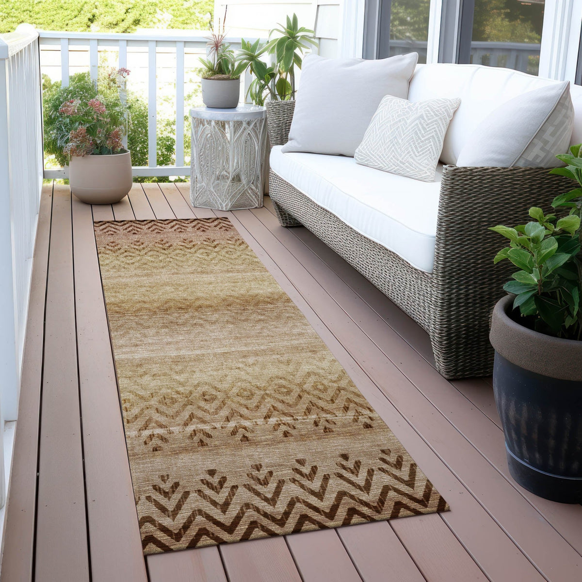Addison Chantille ACN2042 Geometric Machine Made Transitional Beige Rug