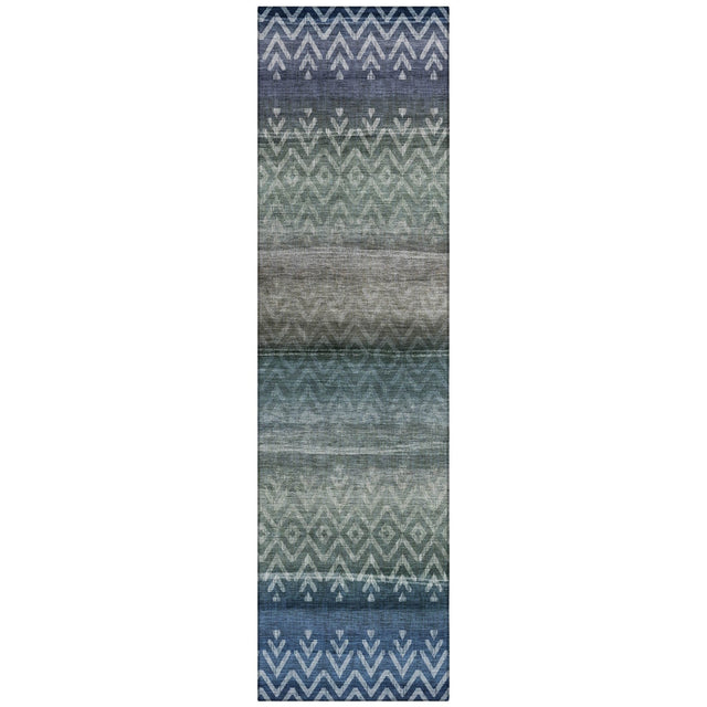 Addison Chantille ACN2042 Geometric Machine Made Transitional Blue Rug