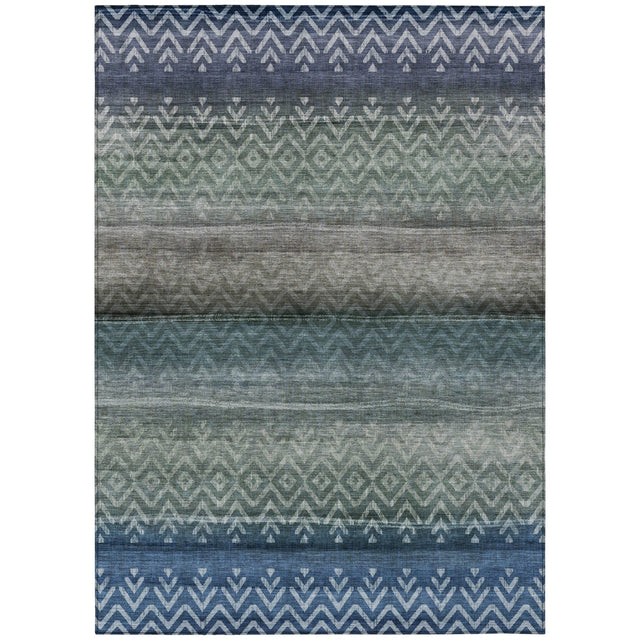 Addison Chantille ACN2042 Geometric Machine Made Transitional Blue Rug