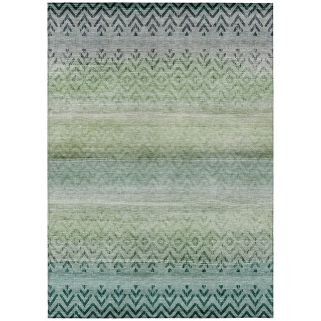 Addison Chantille ACN2042 Geometric Machine Made Transitional Teal Rug