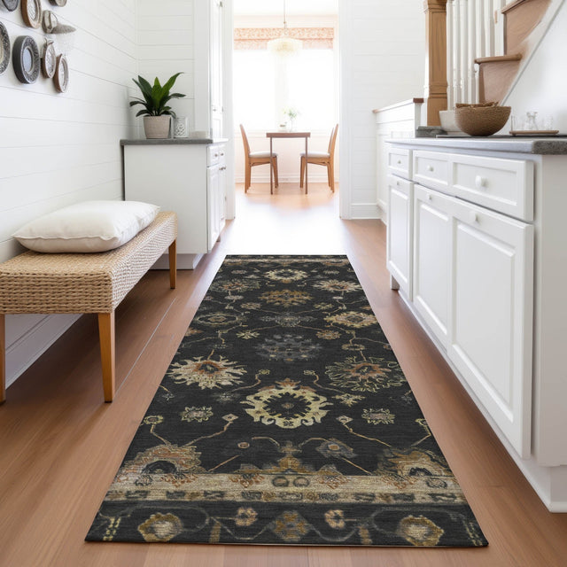 Addison Chantille ACN2045 Global Machine Made Traditional Black Rug