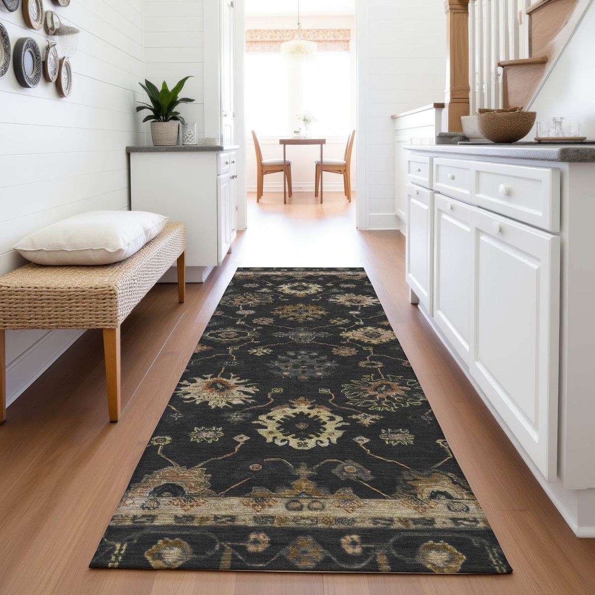 Addison Chantille ACN2045 Global Machine Made Traditional Black Rug