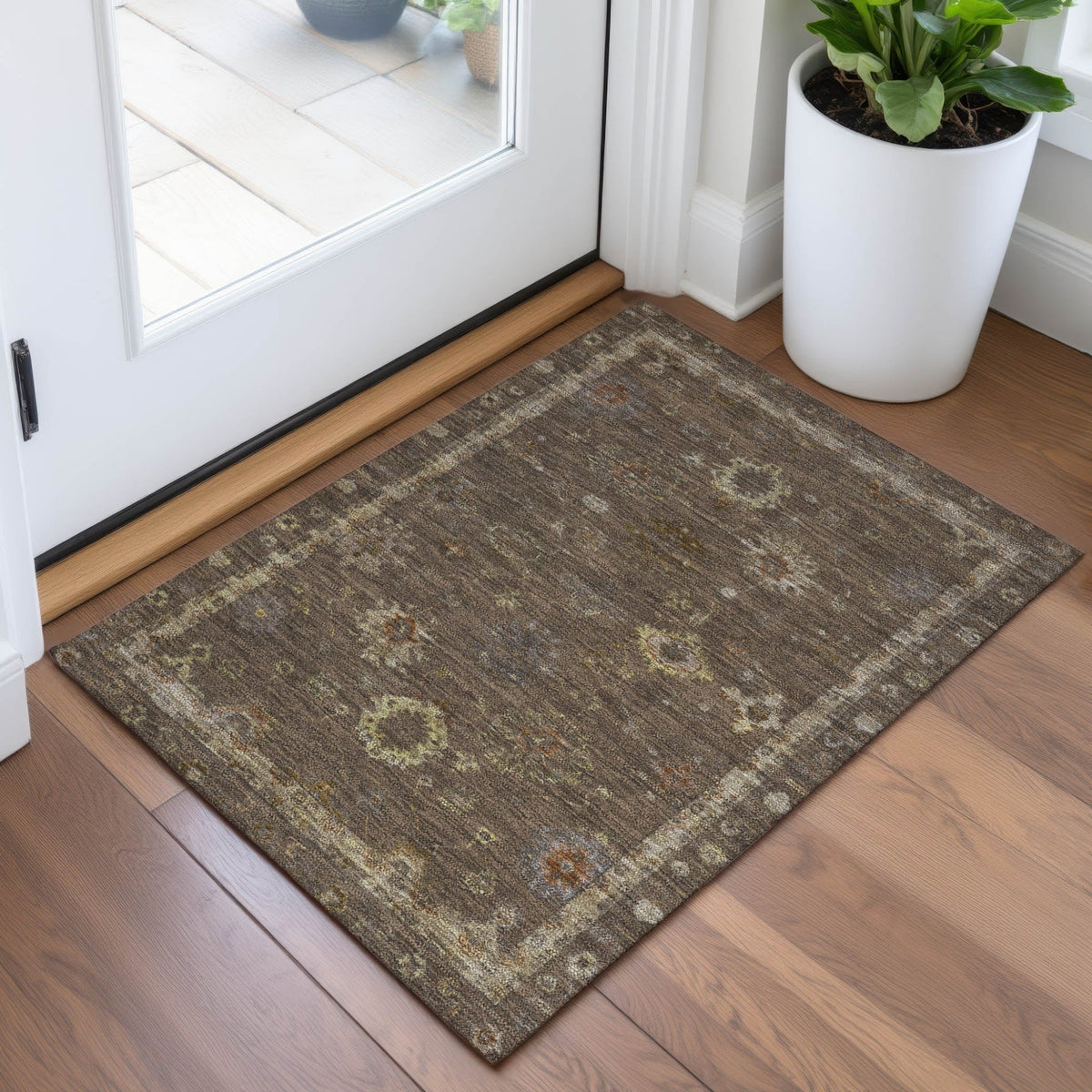 Addison Chantille ACN2045 Global Machine Made Traditional Chocolate Rug