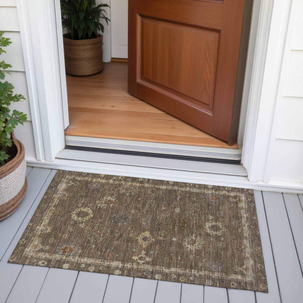 Addison Chantille ACN2045 Global Machine Made Traditional Chocolate Rug