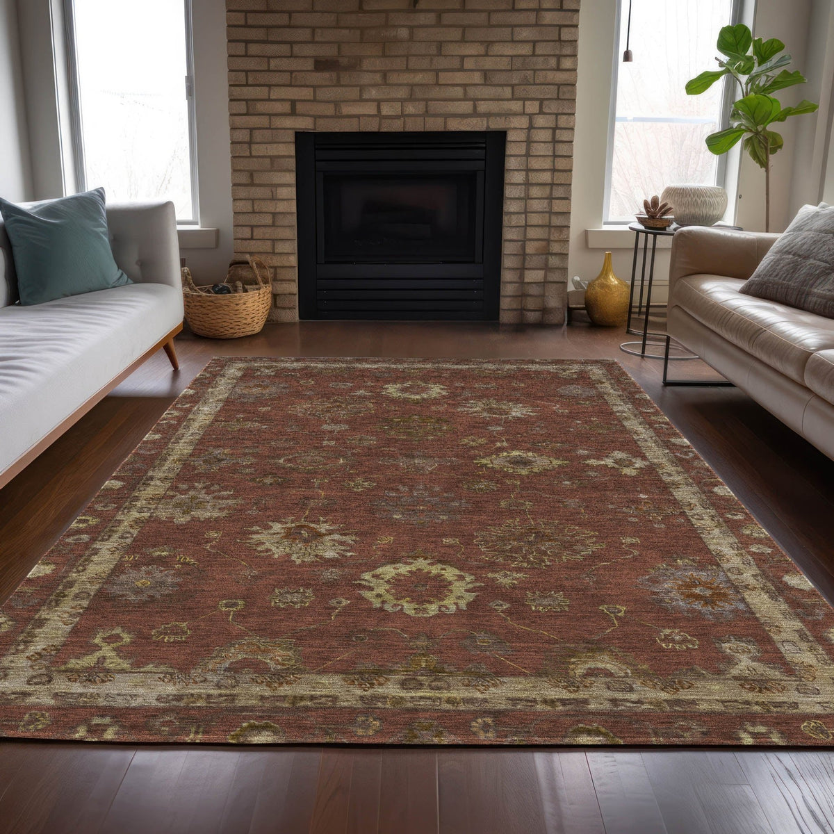 Addison Chantille ACN2045 Global Machine Made Traditional Paprika Rug