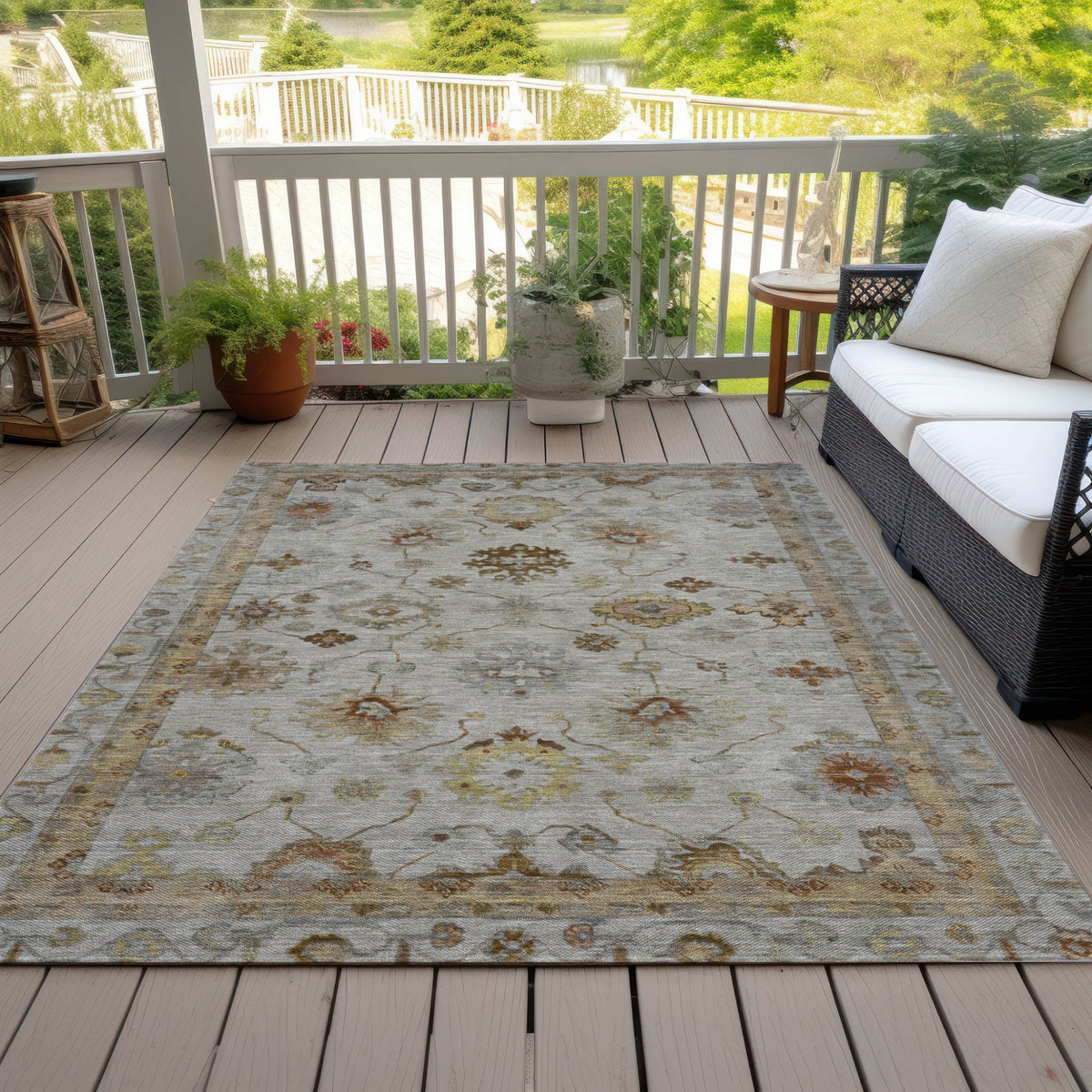 Addison Chantille ACN2045 Global Machine Made Traditional Taupe Rug