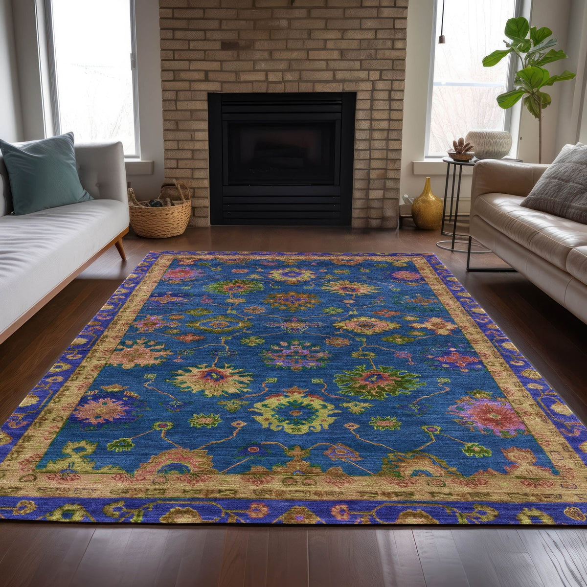 Addison Chantille ACN2046 Global Machine Made Traditional Blue Rug