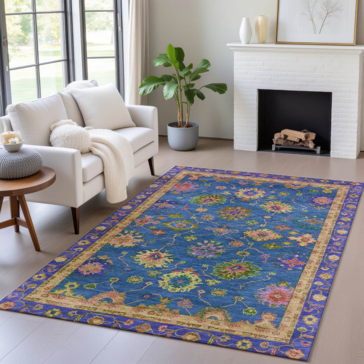 Addison Chantille ACN2046 Global Machine Made Traditional Blue Rug