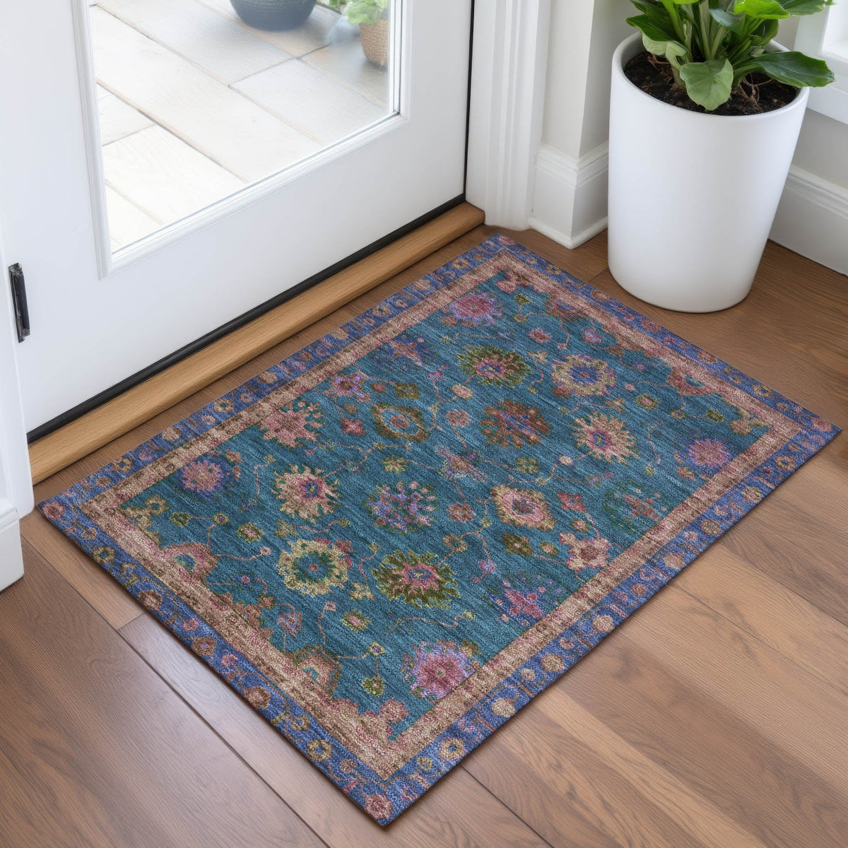 Addison Chantille ACN2046 Global Machine Made Traditional Teal Rug