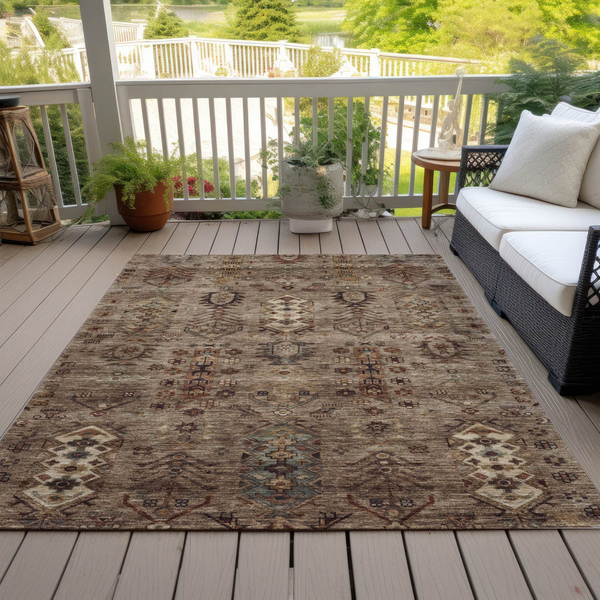 Addison Chantille ACN2047 Global Machine Made Traditional Brown Rug