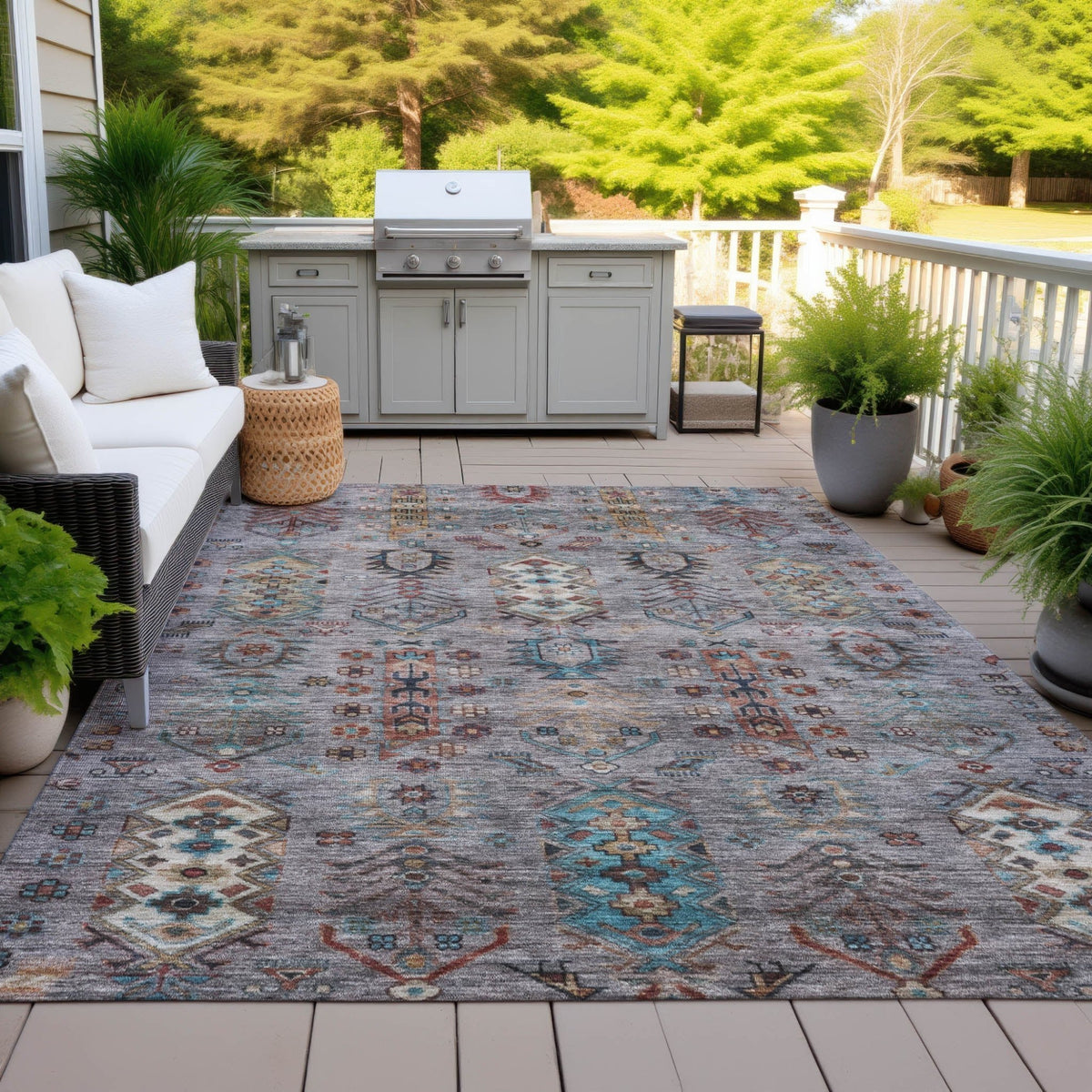 Addison Chantille ACN2047 Global Machine Made Traditional Gray Rug