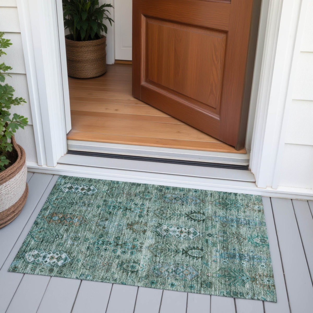 Addison Chantille ACN2047 Global Machine Made Traditional Green Rug