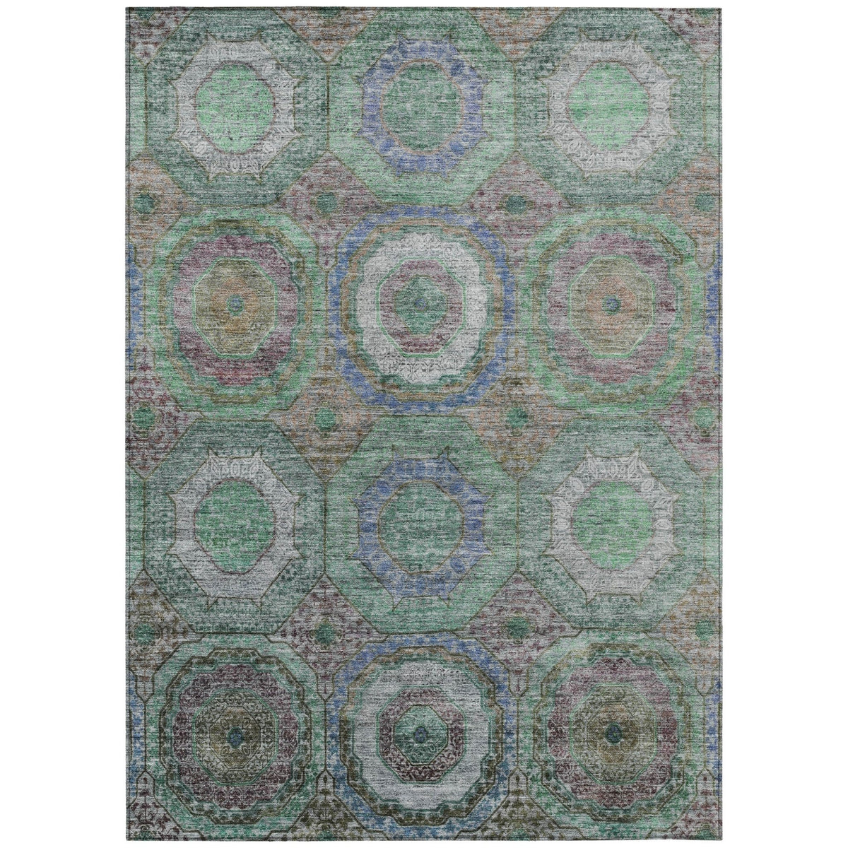 Addison Chantille ACN2049 Panel Machine Made Transitional Green Rug