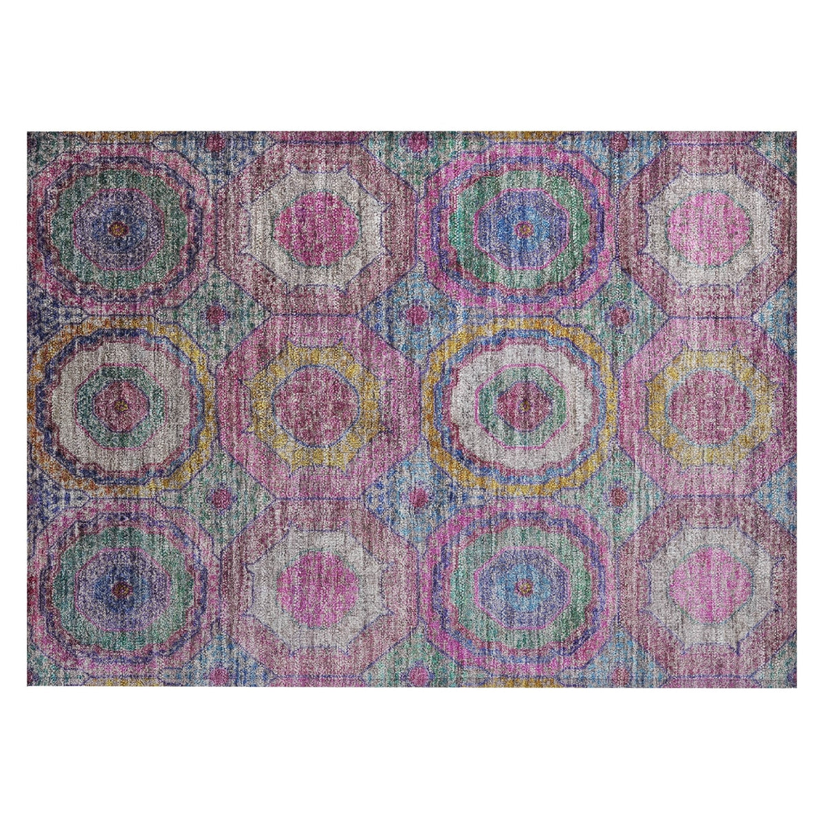 Addison Chantille ACN2049 Panel Machine Made Transitional Pink Rug