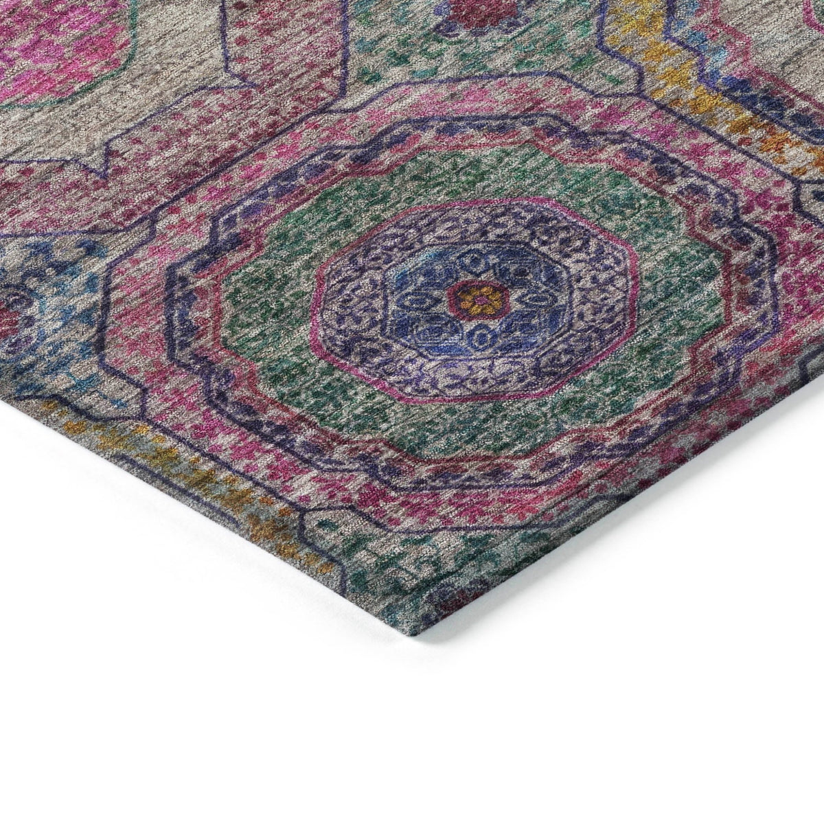 Addison Chantille ACN2049 Panel Machine Made Transitional Pink Rug