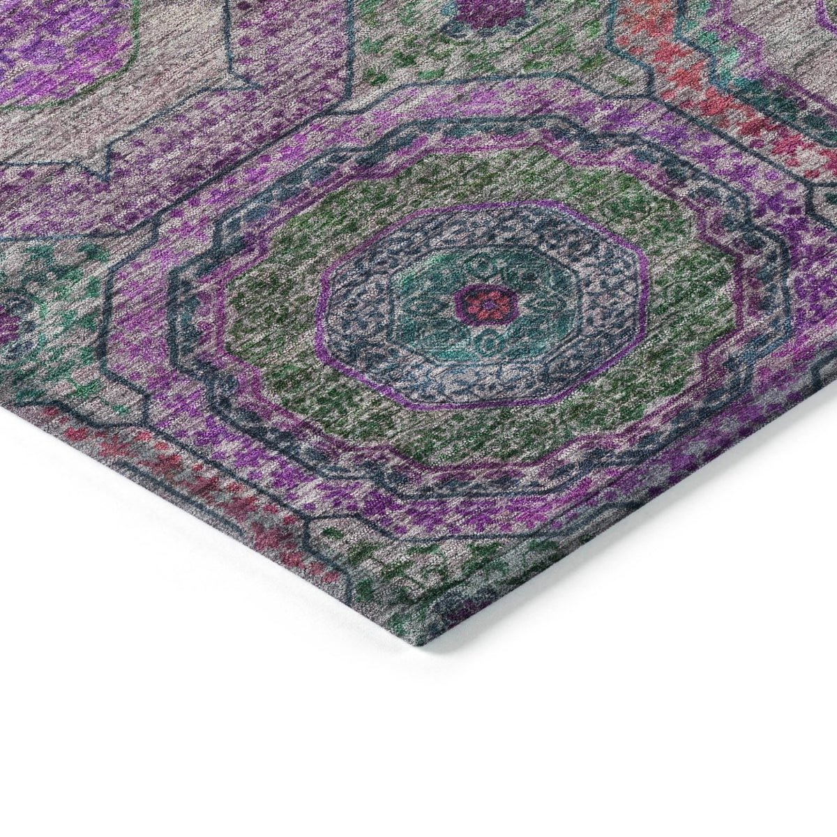 Addison Chantille ACN2049 Panel Machine Made Transitional Purple Rug