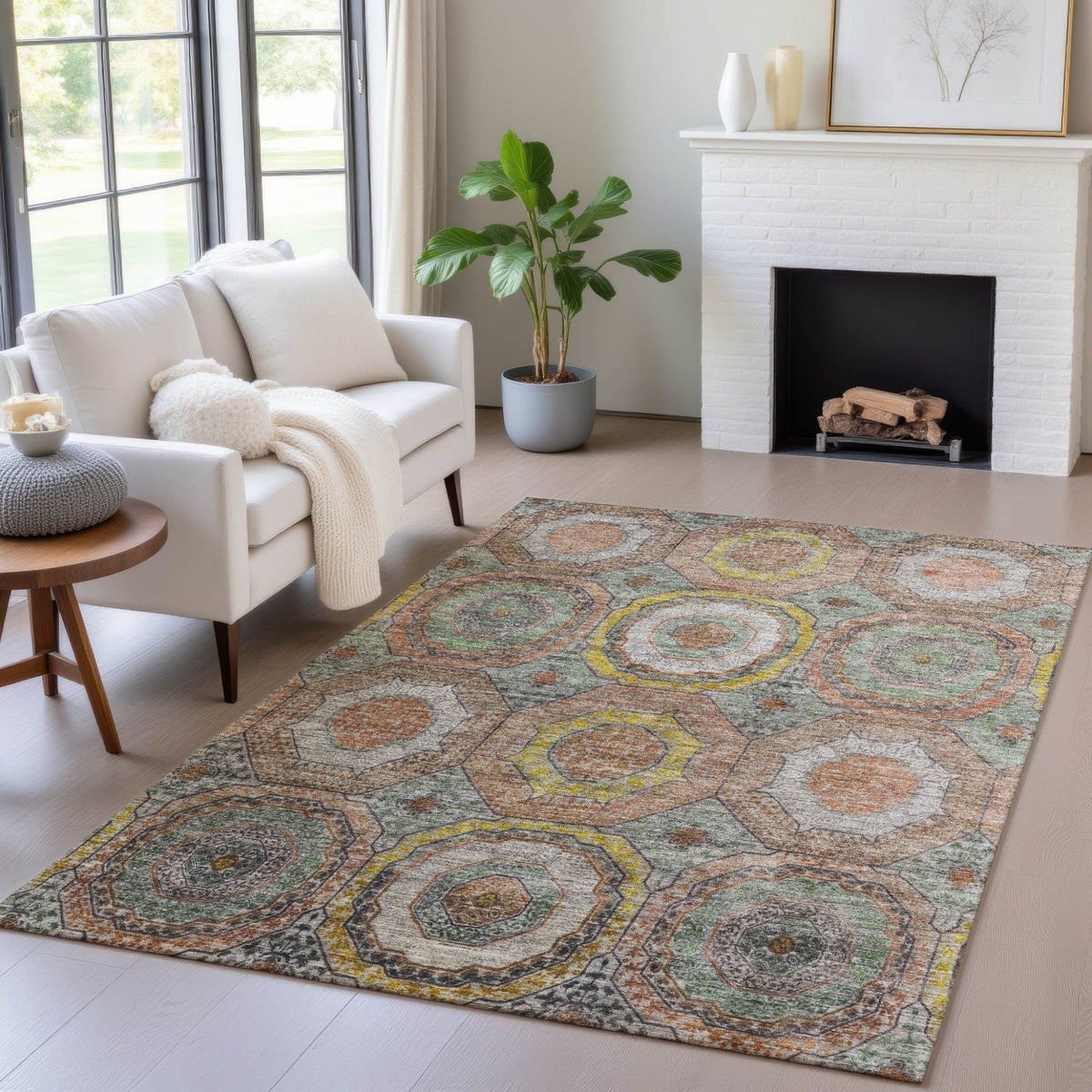 Addison Chantille ACN2050 Panel Machine Made Transitional Sage Rug