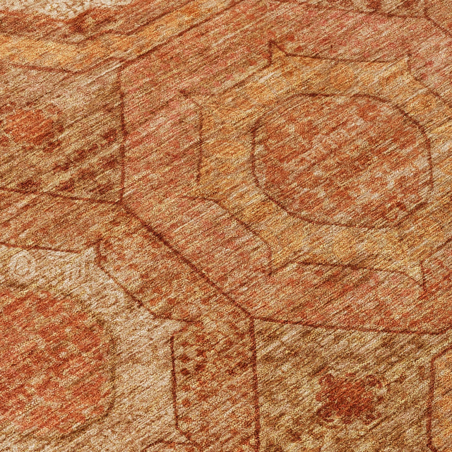 Addison Chantille ACN2050 Panel Machine Made Transitional Terracotta Rug