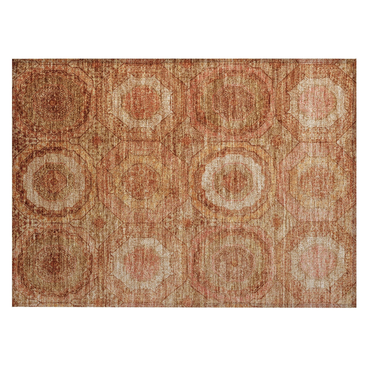 Addison Chantille ACN2050 Panel Machine Made Transitional Terracotta Rug