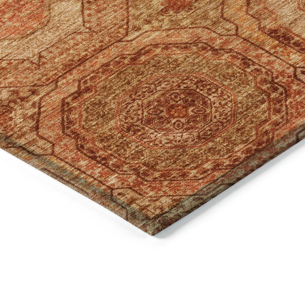 Addison Chantille ACN2050 Panel Machine Made Transitional Terracotta Rug