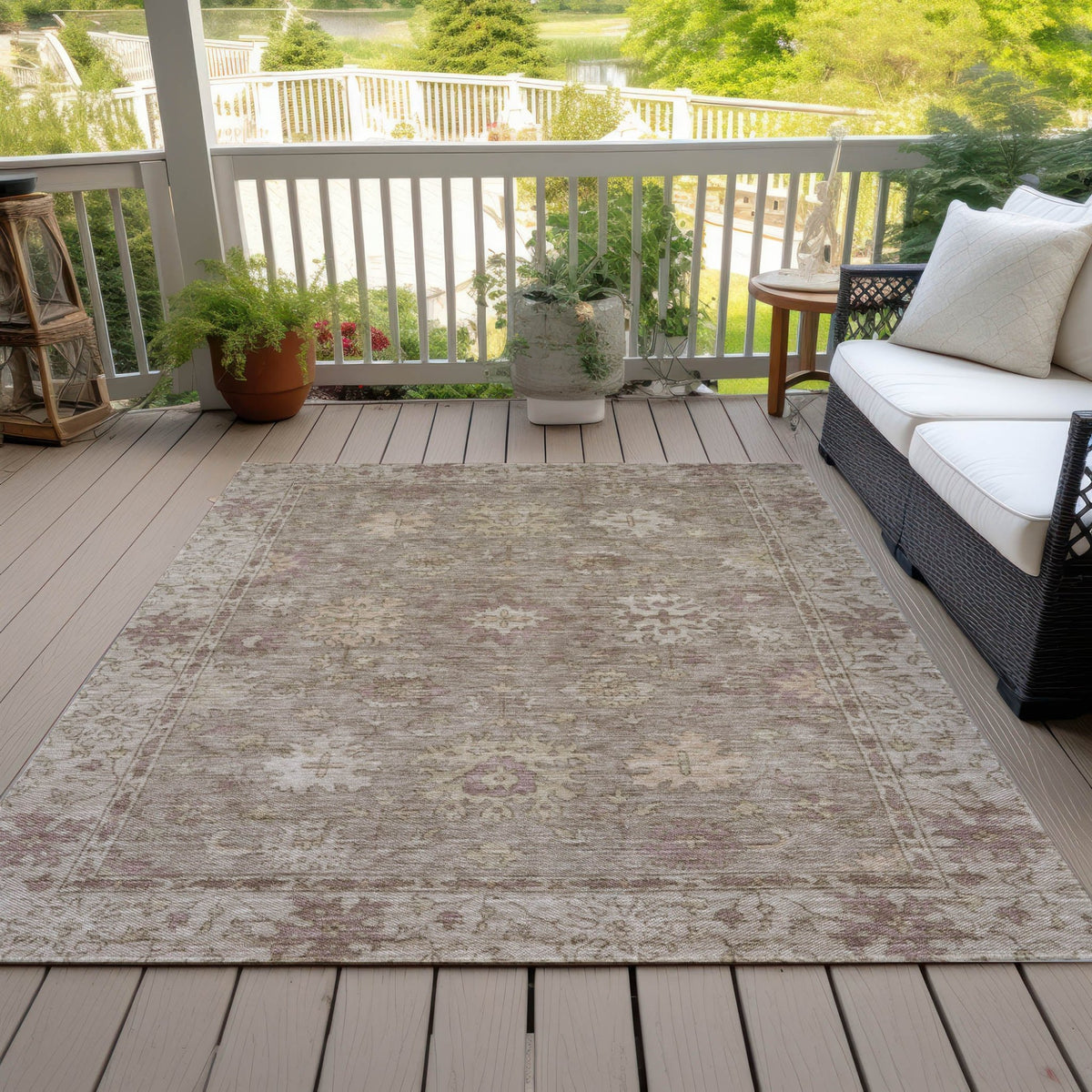 Addison Chantille ACN2051 Global Machine Made Traditional Khaki Rug