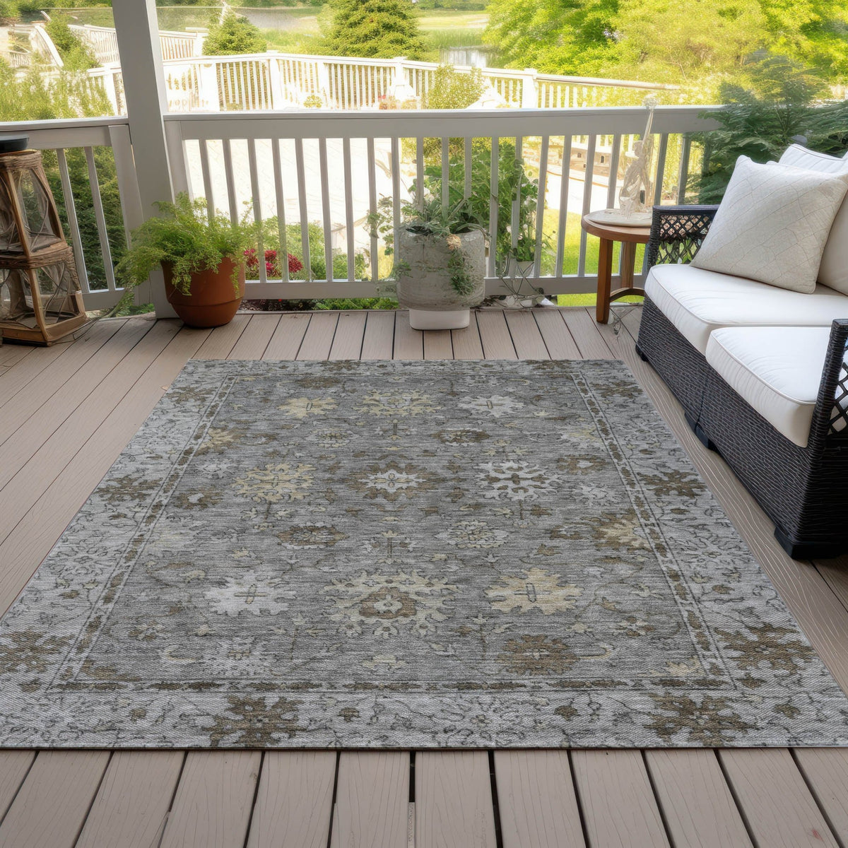 Addison Chantille ACN2051 Global Machine Made Traditional Pewter Rug