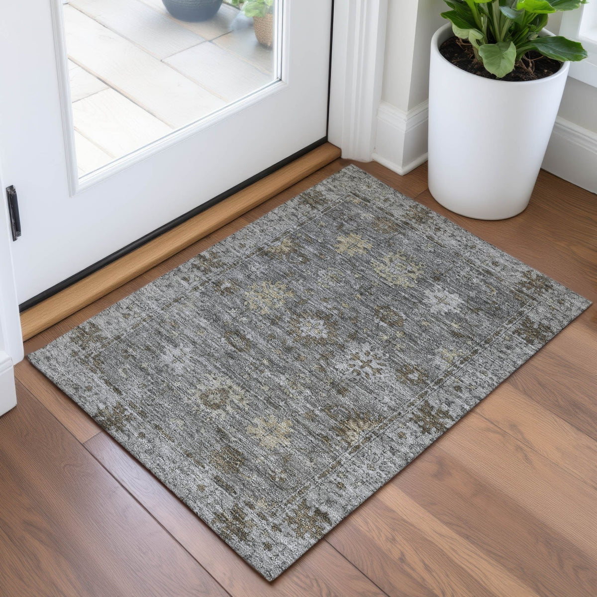 Addison Chantille ACN2051 Global Machine Made Traditional Pewter Rug