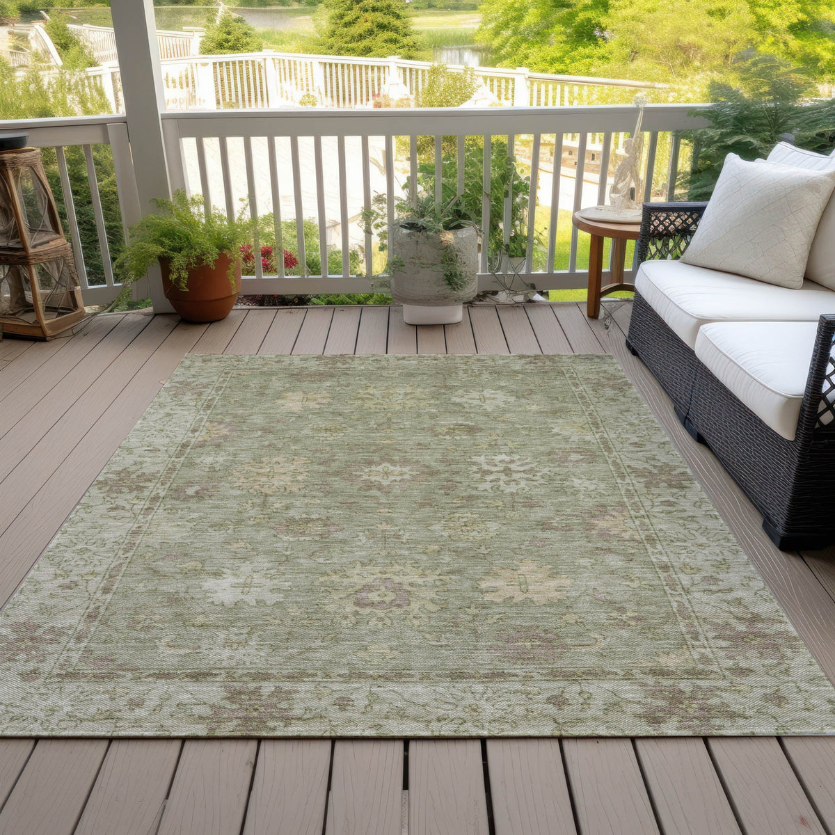 Addison Chantille ACN2051 Global Machine Made Traditional Sage Rug