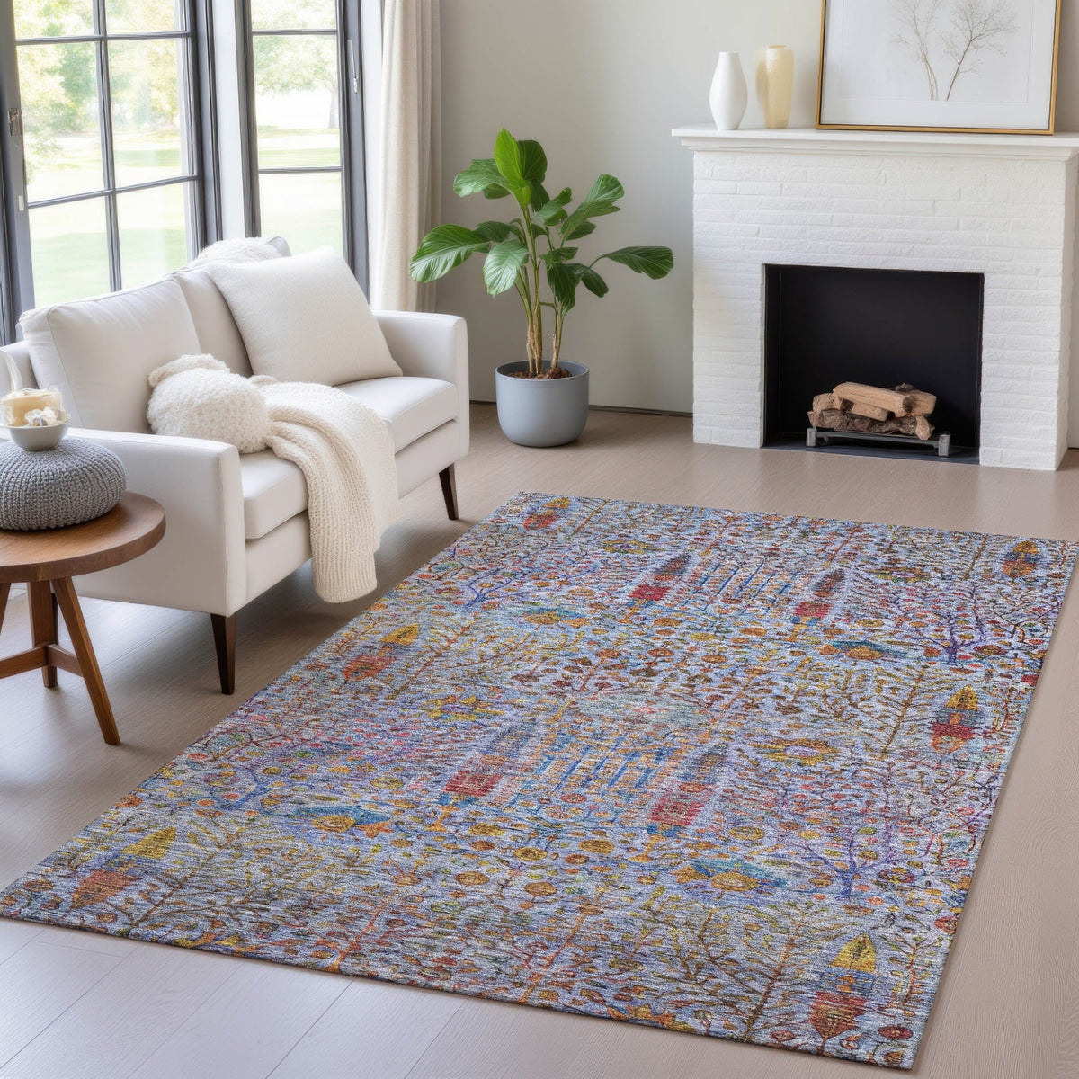 Addison Chantille ACN2053 Americana Machine Made Transitional Blue Rug