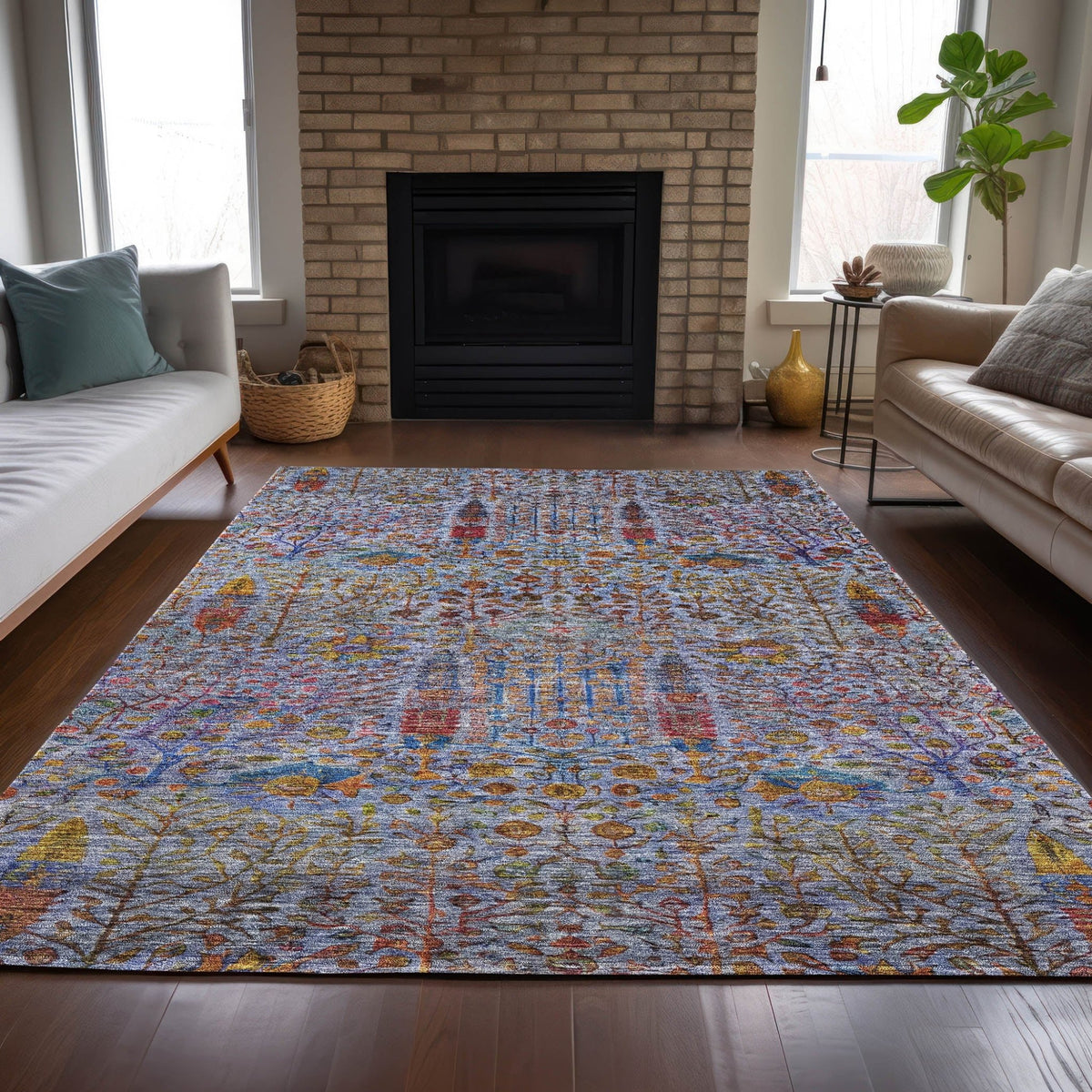 Addison Chantille ACN2053 Americana Machine Made Transitional Blue Rug