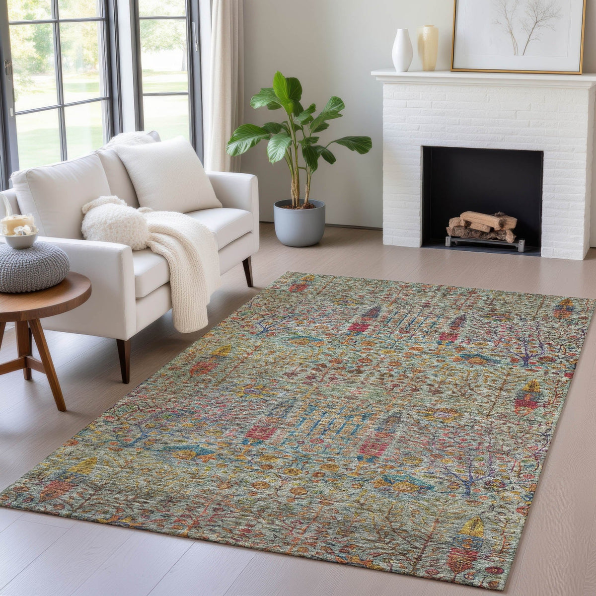 Addison Chantille ACN2053 Americana Machine Made Transitional Green Rug
