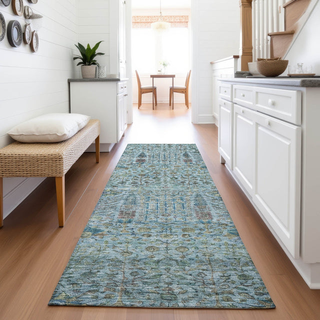 Addison Chantille ACN2053 Americana Machine Made Transitional Teal Rug