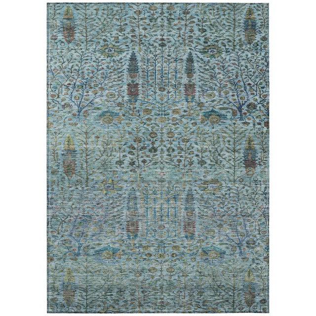 Addison Chantille ACN2053 Americana Machine Made Transitional Teal Rug