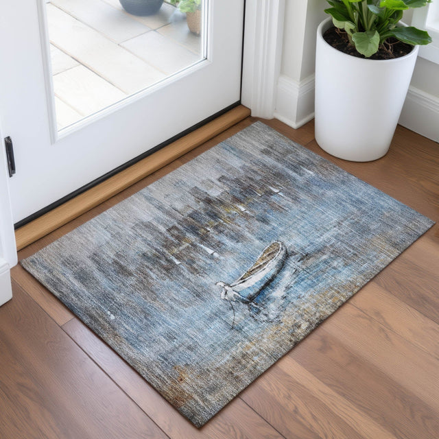 Addison Chantille ACN2056 Nautical Machine Made Transitional Blue Rug