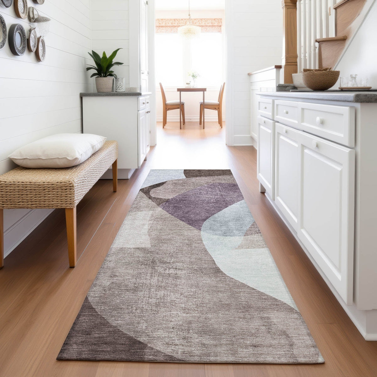 Addison Chantille ACN2058 Abstract Machine Made Transitional Brown Rug