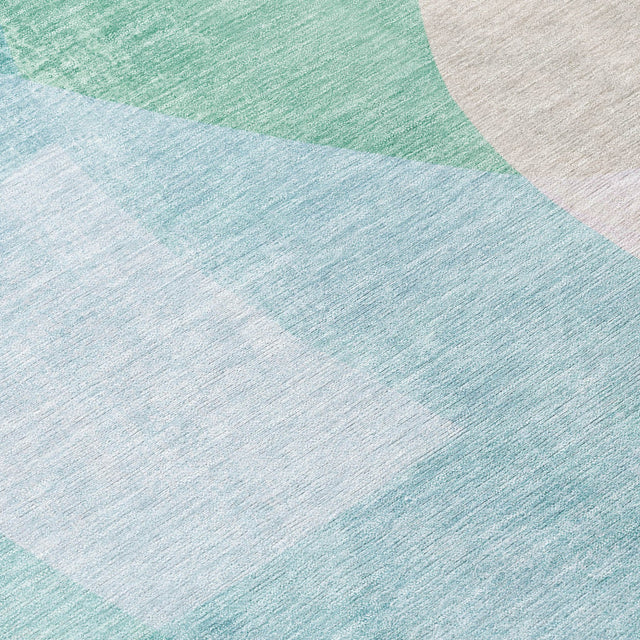 Addison Chantille ACN2058 Abstract Machine Made Transitional Seafoam Rug