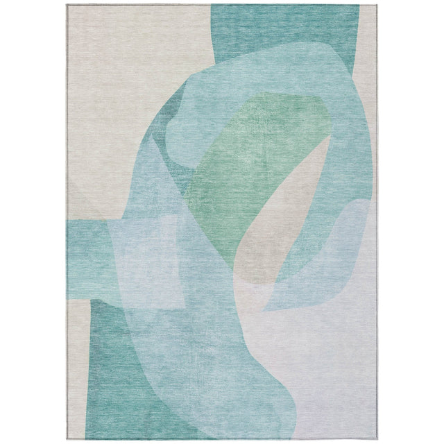Addison Chantille ACN2058 Abstract Machine Made Transitional Seafoam Rug