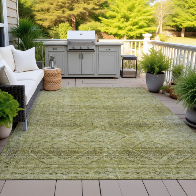 Addison Chantille ACN2060 Geometric Machine Made Transitional Aloe Rug