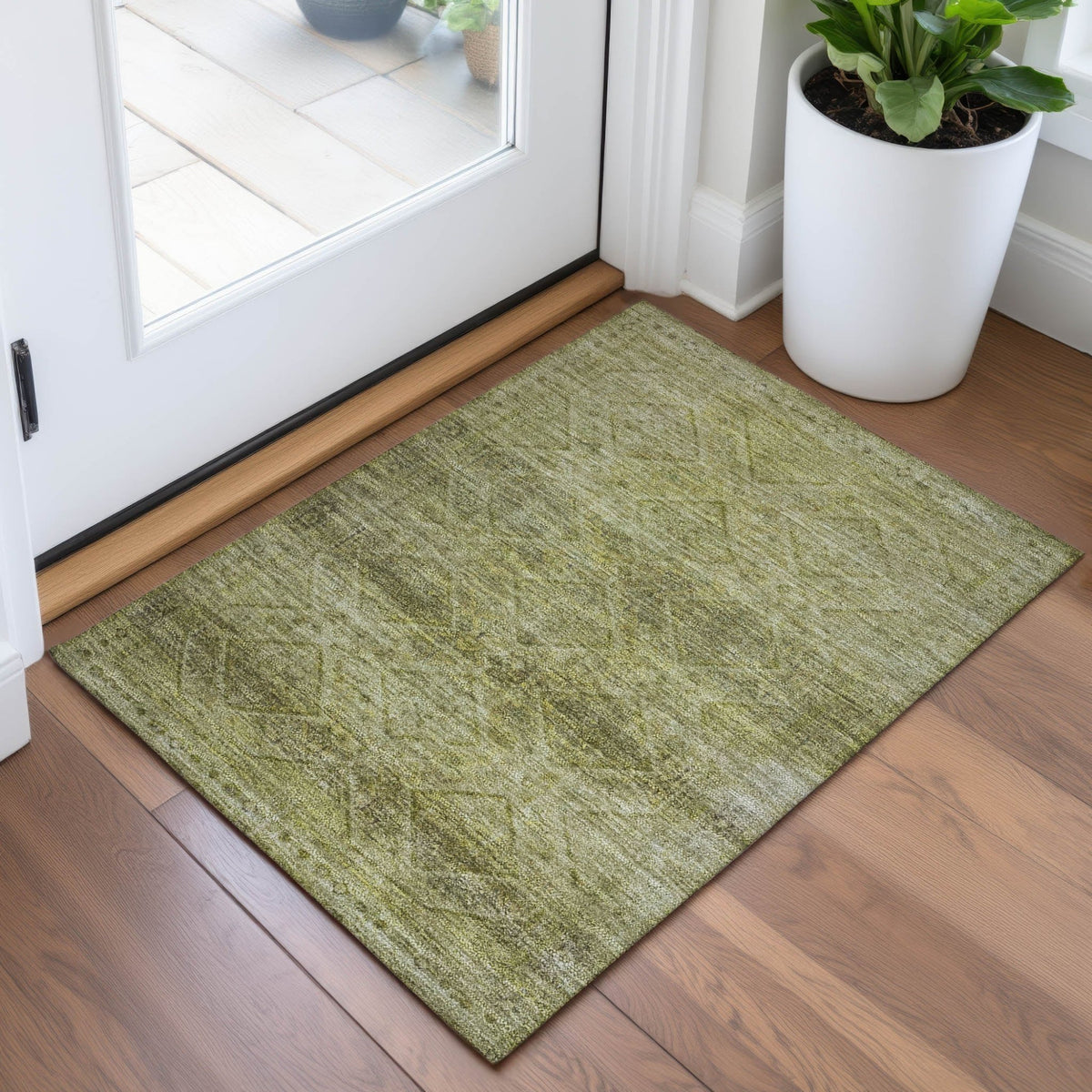 Addison Chantille ACN2060 Geometric Machine Made Transitional Aloe Rug