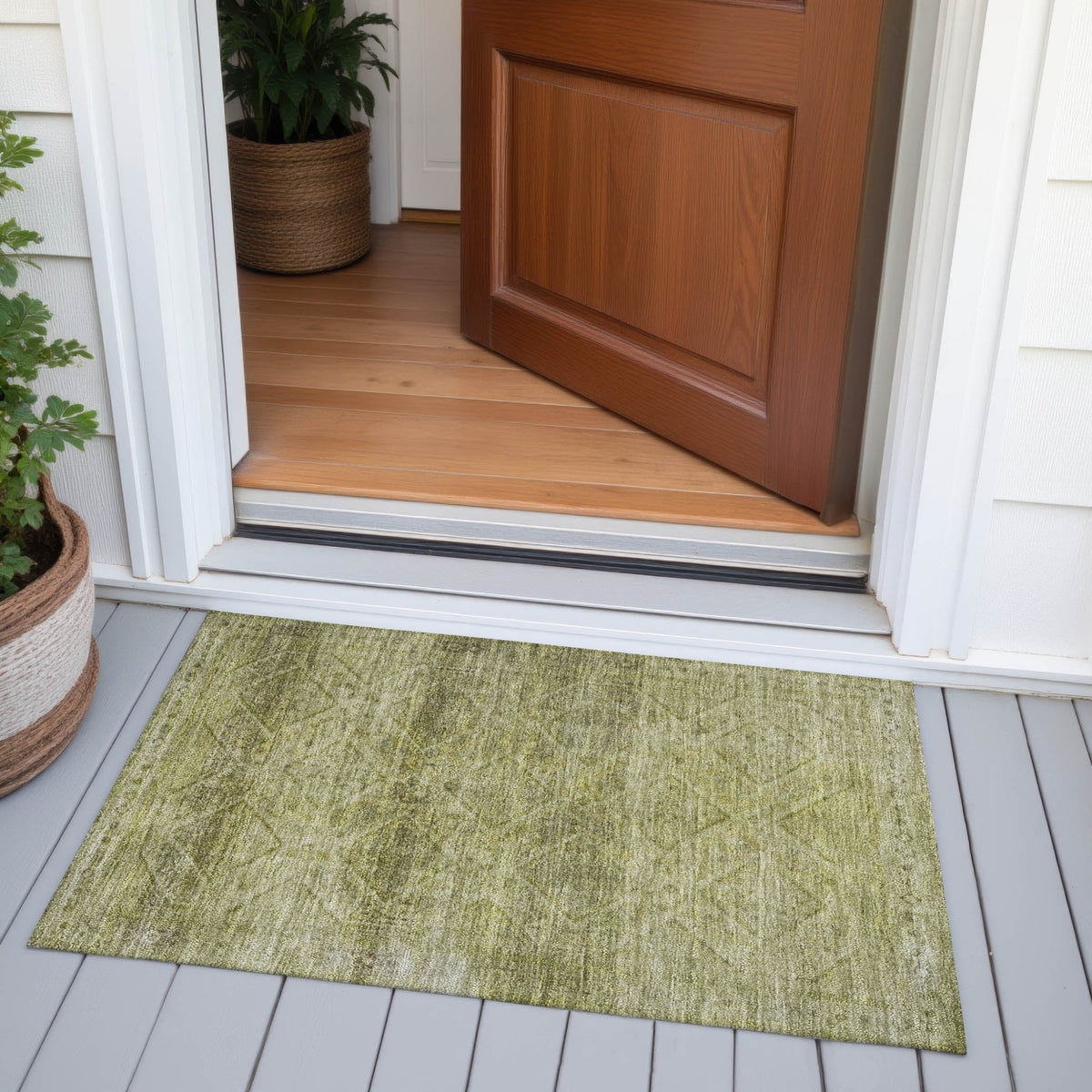 Addison Chantille ACN2060 Geometric Machine Made Transitional Aloe Rug